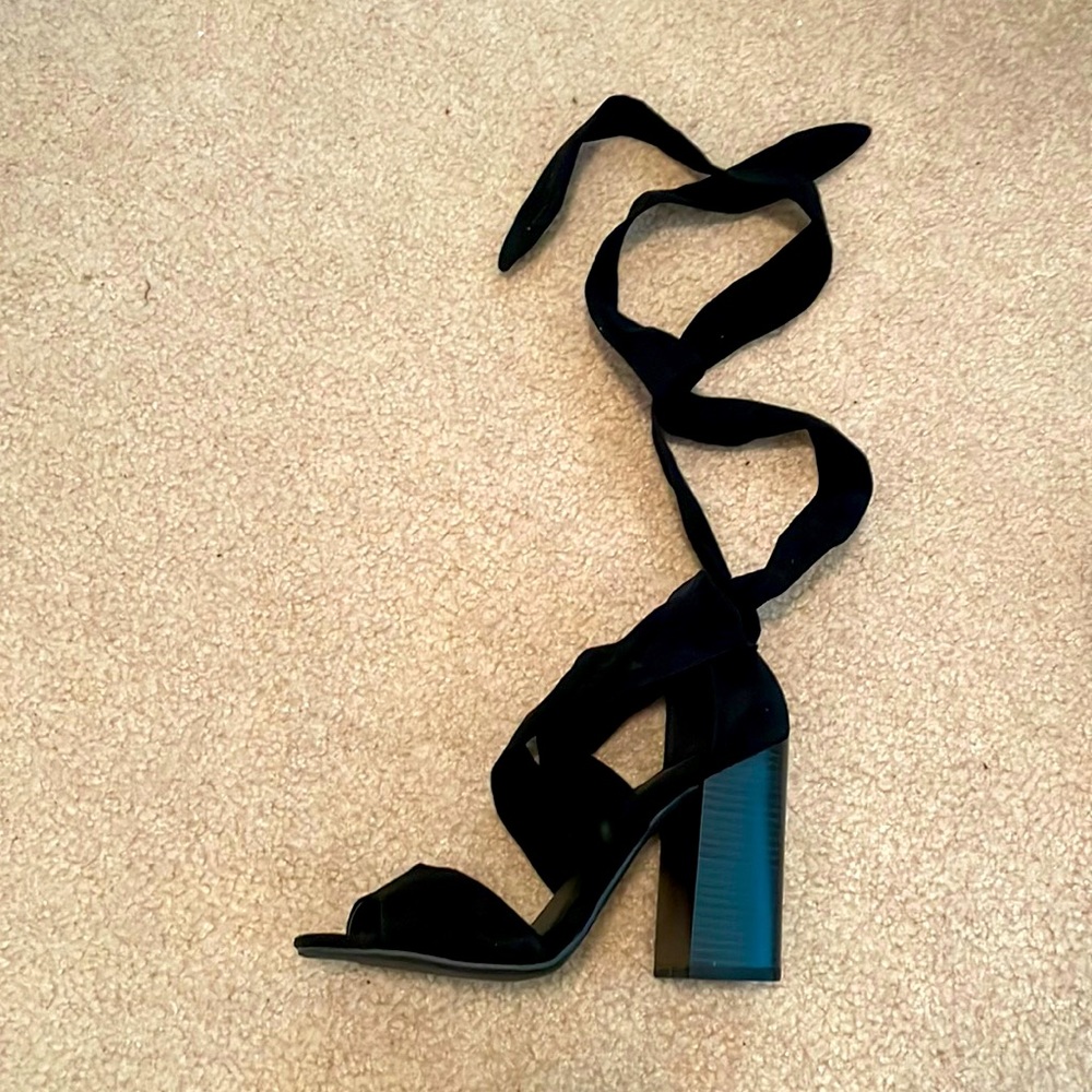 Wild Diva lace up chunky heels